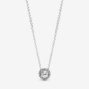 Pandora Silver Round Halo Necklace
